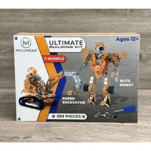 Maluvrian Ultimate Building Kit 2 Models Super Excavator & Elite Robot 389pc